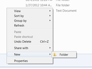 Windows 7 Desktop Properties, New Folder